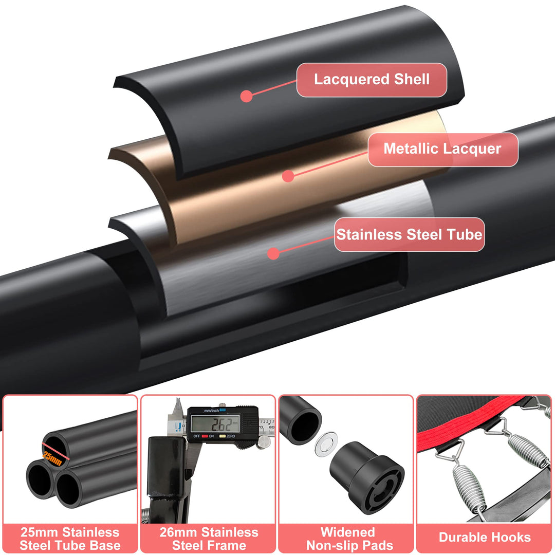 Mini Trampoline for Adults, Folding Rebounder with Stretch Bands, Rebounder Trampoline for Adults Fitness, Indoor Trampoline for Bounce Workout Max Load 330-450lbs