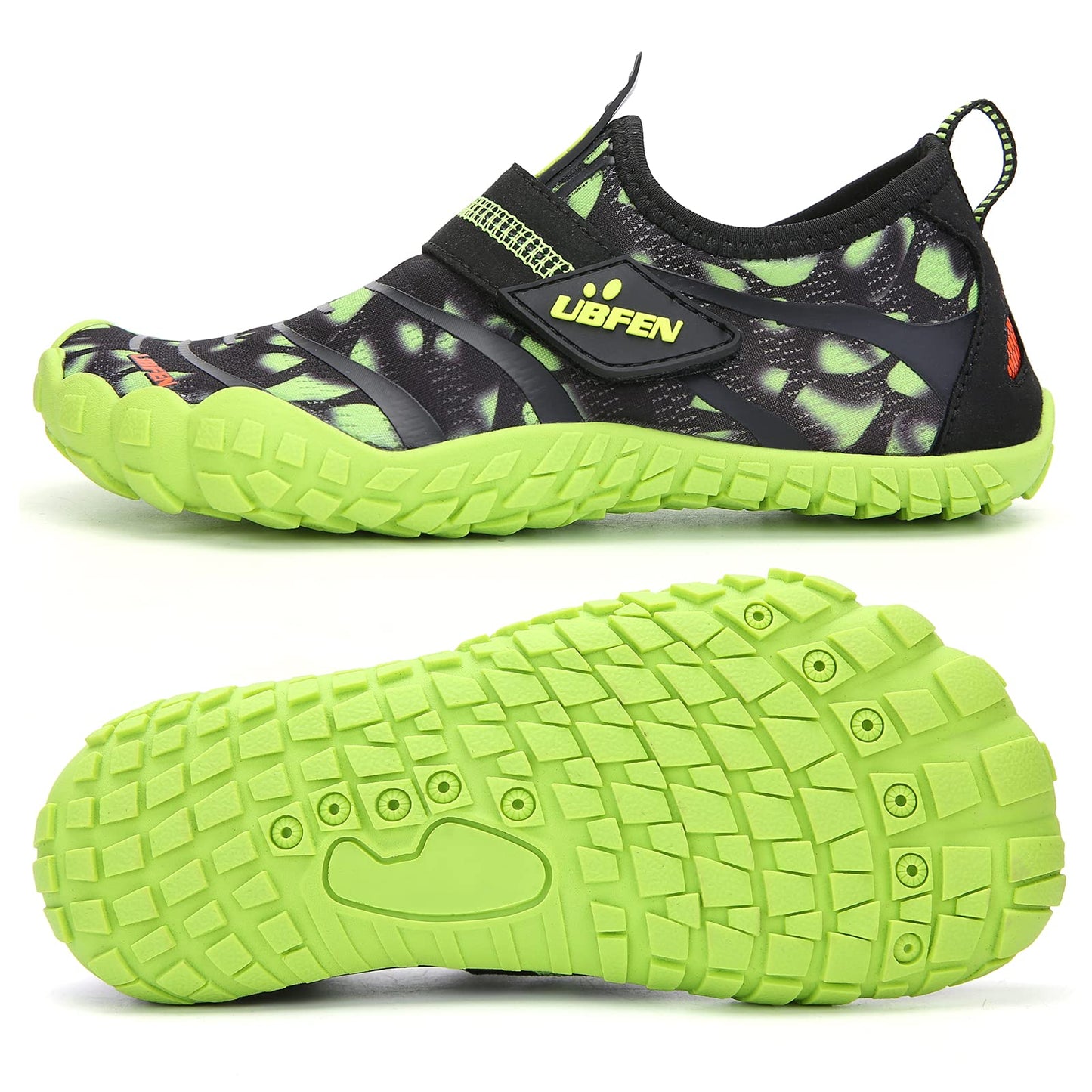 UBFEN Water Shoes for Kids Boys Girls Aqua Socks Barefoot Beach Sports Swim Pool Quick Dry Lightweight Toddler Little Big Kid A Green 8 Toddler