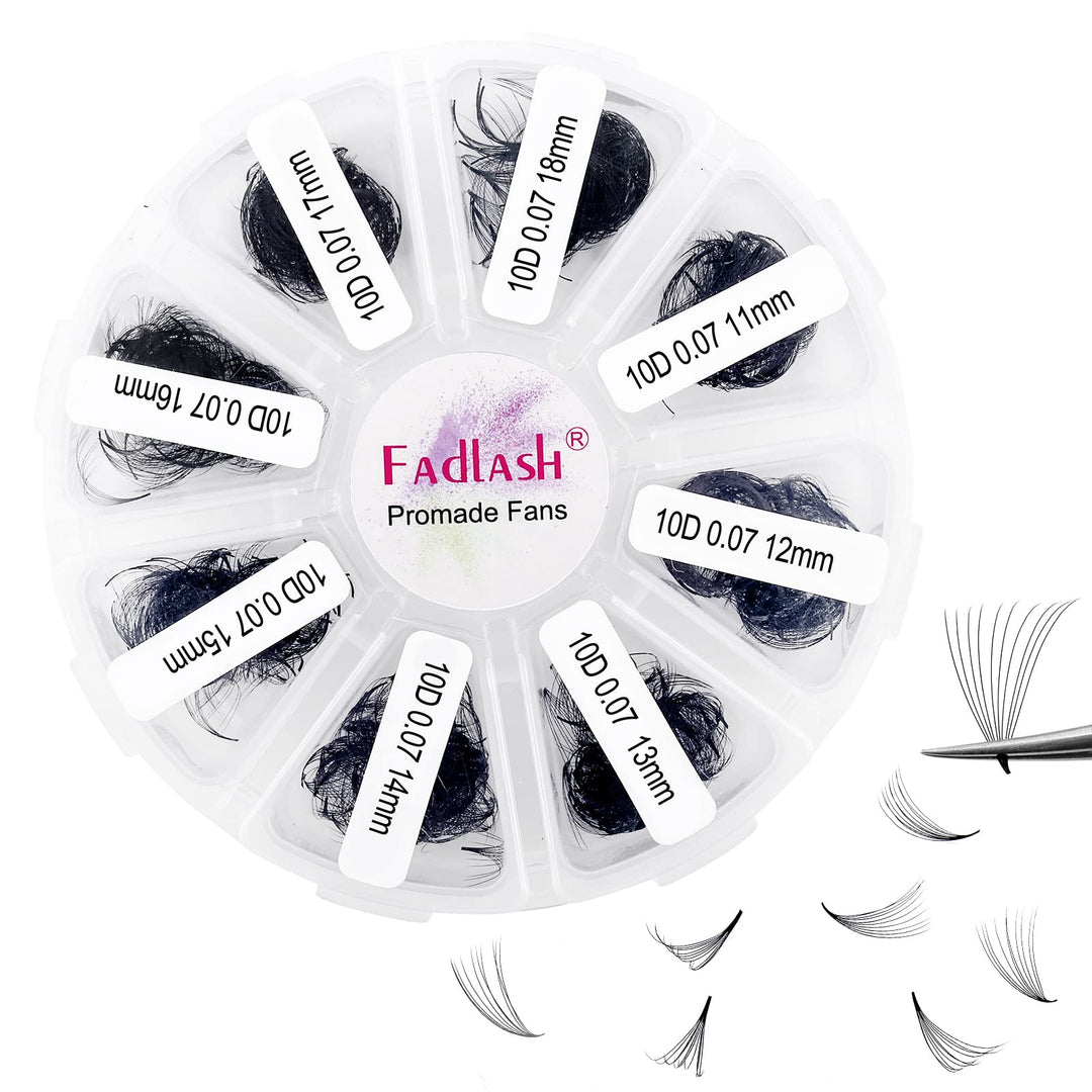 Premade Fans Eyelash Extensions 1000 Fans/Tray Promades Eyelash Volume Lash Extensions Pointed Base Loose Fans Premade Lash Exte