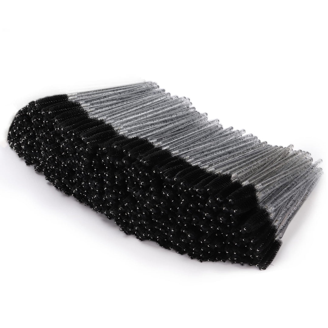 Tbestmax 300 Disposable Mascara Wands Spoolies Eye Lash Brush For Eyebrow/Eyelash Extension Black