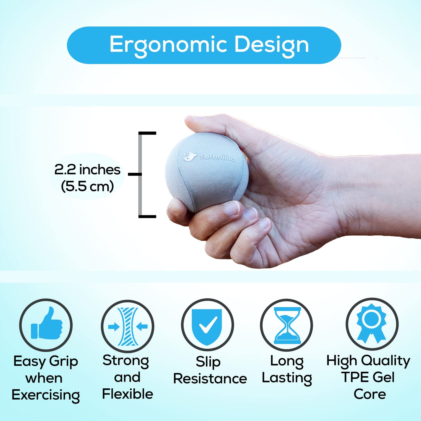 Serenilite Stress Balls, Anxiety Relief Items, Grip Strength Trainer, Meditation Accessories, Physical Therapy Equipment, Fidget Ball, Stress Balls for Adults, Hand Grip Strengthener