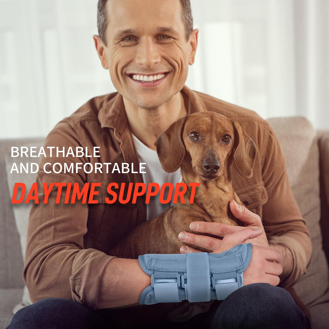 FEATOL Wrist Brace for Sprained Wrist Kids, Wrist Support Brace Sleeping with Metal Splints Right Hand, X/Small for Kid, Women and Men, Adjustable Arm Hand Support for Sprained Tendonitis, Arthritis, Injuries, Wrist Pain