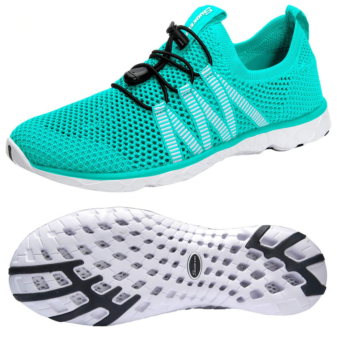 SUOKENI Women's Quick Drying Slip On Water Shoes for Beach or Water Sports Sky Blue,Size:US 8.5/EU 39