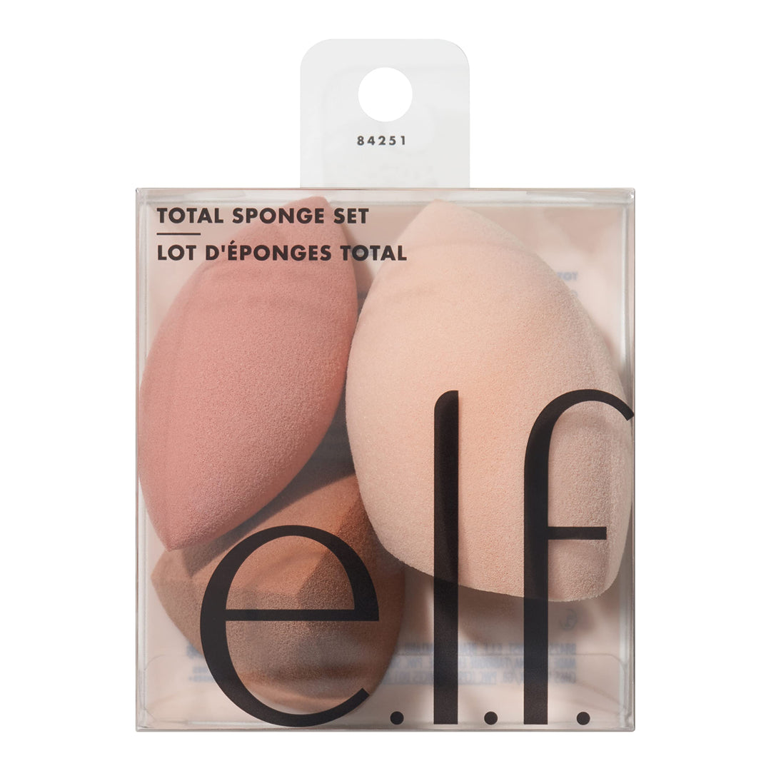 E.L.F. Total Sponge Set, Multi-Use Makeup Sponge Set For Flawless Blending, Great For Powder Or Liquid Concealer & Foundation, V
