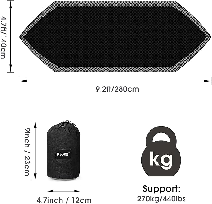 G4Free Large Camping Hammock with Mosquito Net 2 Person Pop-up Parachute Lightweight Hanging Hammocks Tree Straps Swing Bed for Outdoor Backpacking Backyard Hiking