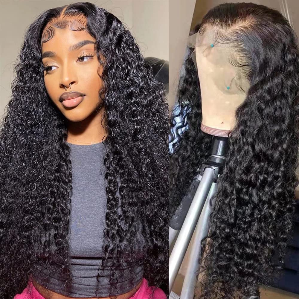 Qinmei Lace Front Wigs Human Hair Wigs For Black Women 13X4 Deep Wave Human Hair Lace Front Wigs Pre Plucked With Baby Hair Wet