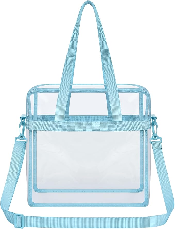 USPECLARE Clear Tote Stadium Approved, Security Travel & Gym Clear Bag for Work Sports Games Concerts