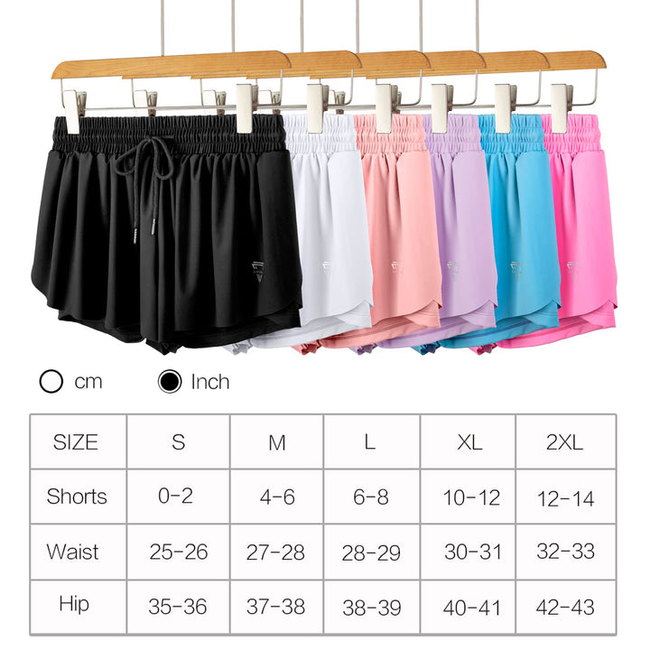 Flowy Tennis Shorts for Women Gym Yoga Athletic Workout Running Sweat Spandex Cute Comfy Teen Girls Cheer Skort Skirt with Pockets Lounge Clothes Casual Summer(Xs, Pink)