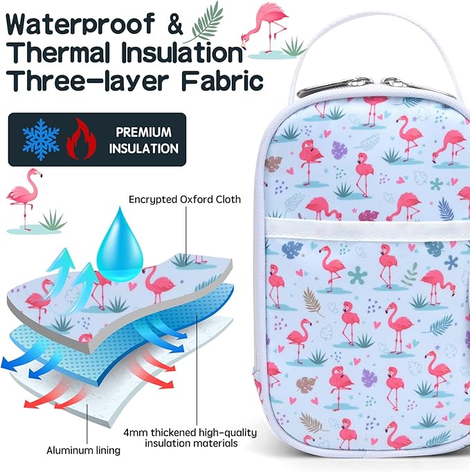 Yelocota Small Cooler Bag- Snack Bag- Insulated Lunch Bag for Kids- Lunch Thermal Bags- Exact Designed for Insulated Food Jar below 27oz-Lunch Tote Bag for Child,Men,Women