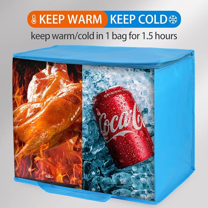 Insulated Reusable Grocery Shopping Bags, 4 Packs