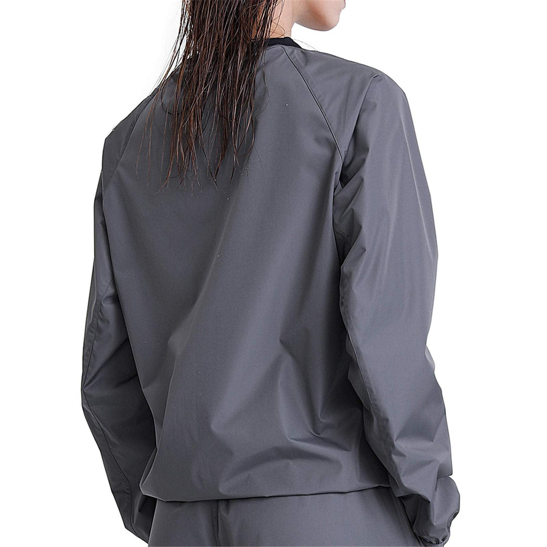 HOTSUIT Sauna Jackets Women Workout Sauna Shirts Anti Rip Gym Sweat Suit Tops, Grey, 3XL