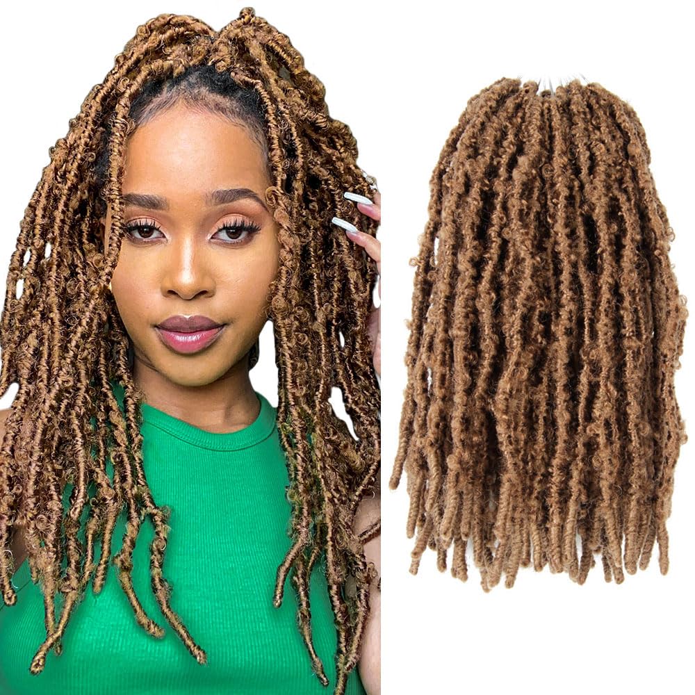 8 Packs Light Weight Butterfly Locs Crochet Hair 12 Inch Butterfly Faux Locs Crochet Hair Distressed Butterfly Locs, 27#