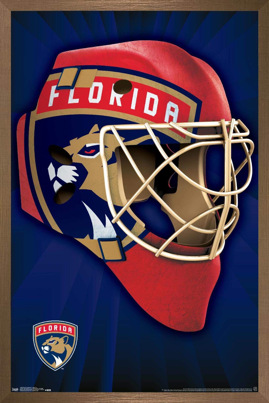 Trends International NHL Florida Panthers Mask 16 Wall Poster, 14.725" x 22.375", Bronze Framed Version