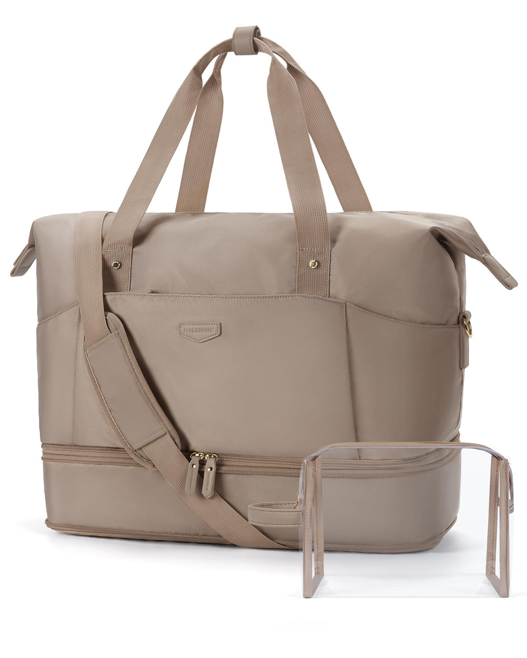 Missnine Expandable Weekender Bag for Women,Travel Duffel Bag 50L Carry on Overnight Bag with Shoes Compartment Gym Bag with Toiletry Bag