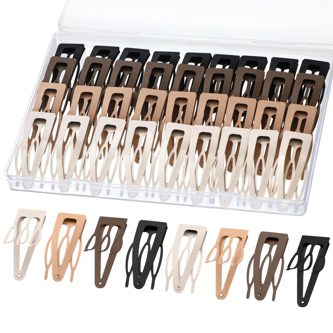 60 Pieces Double Grip Hair Clips Metal Snap Hair Clips Grip Hair Clips Women Hair Barrettes Accessories with Plastic Box for Wom