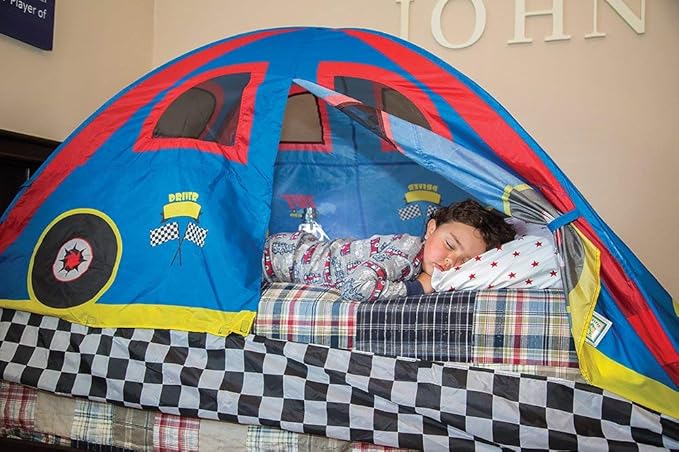Pacific Play Tents 19710 Kids Rad Racer Bed Tent Playhouse - Twin Size , Yellow