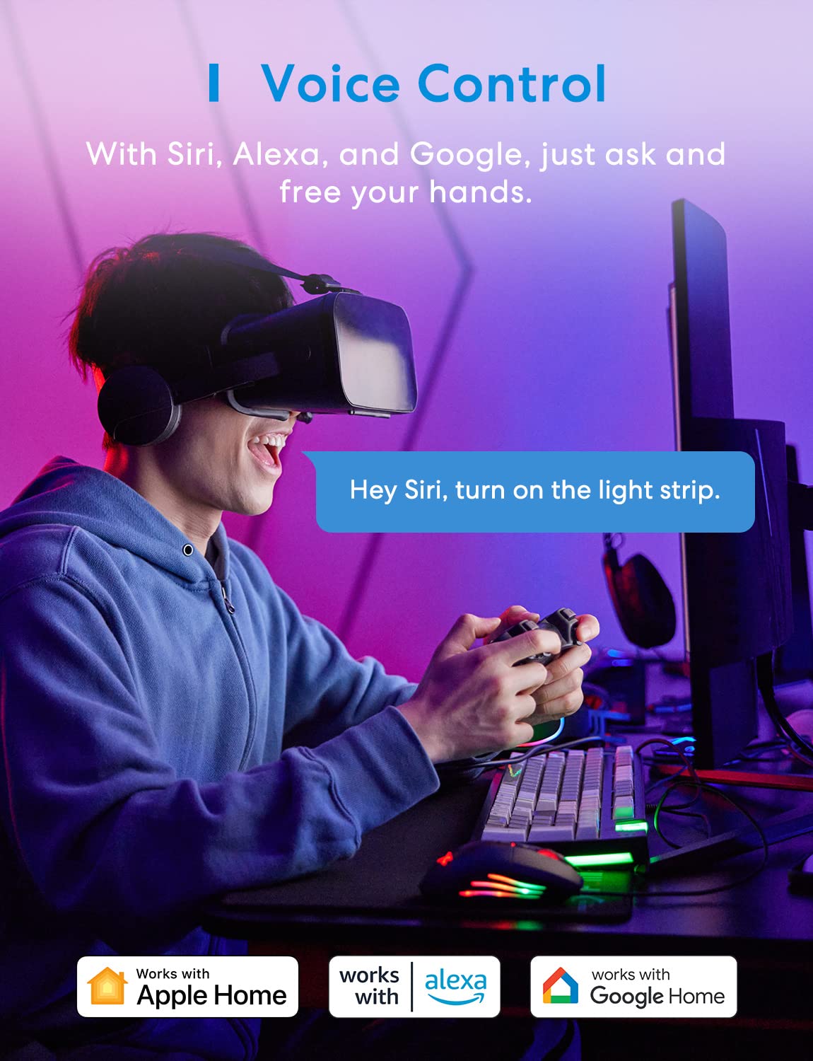 Meross Smart Power Strip, 6 Outlets + 4 USB Ports Smart Extension Lead, Compatible with Apple HomeKit, SmartThings, Amazon Alexa, Google Home, Voice/Remote Control, 6ft Long Crod, 2.4GHz, 3250W