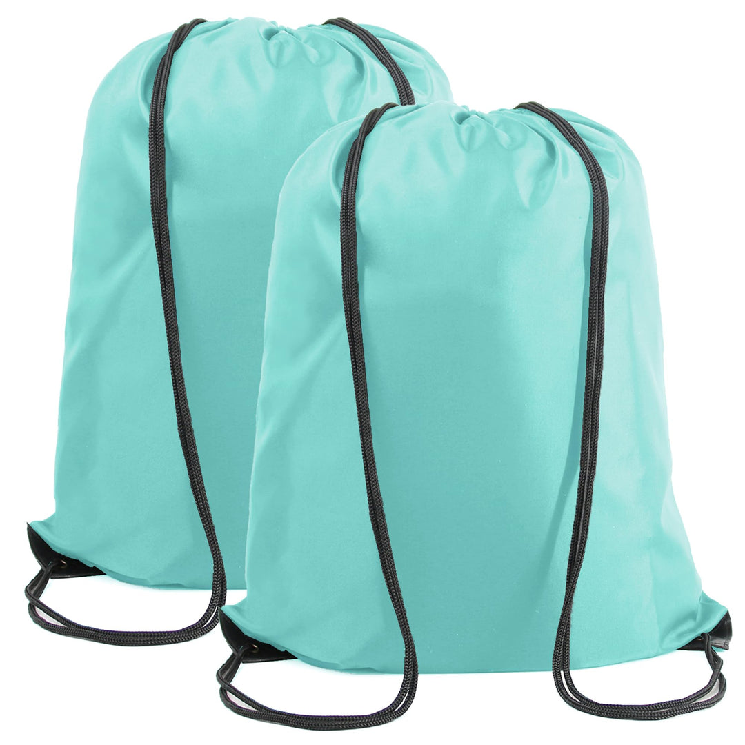BeeGreen Mint Green Drawstring Backpack Bags Bulk 2 Pack Cinch SackpackX-Large 22.4" L x 17.5" W Sports Gym String Bags Machine Washable Heavy Duty for Men Women