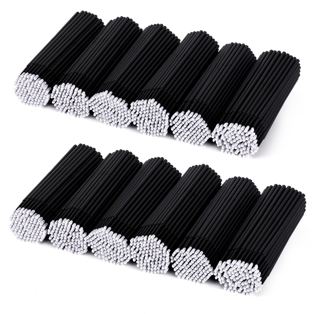Tbestmax 1200 Pcs Micro Applicator Brush, Micro Swabs, Disposable Eye Lashes Mascara Wands For Eyelash Extension(Black)