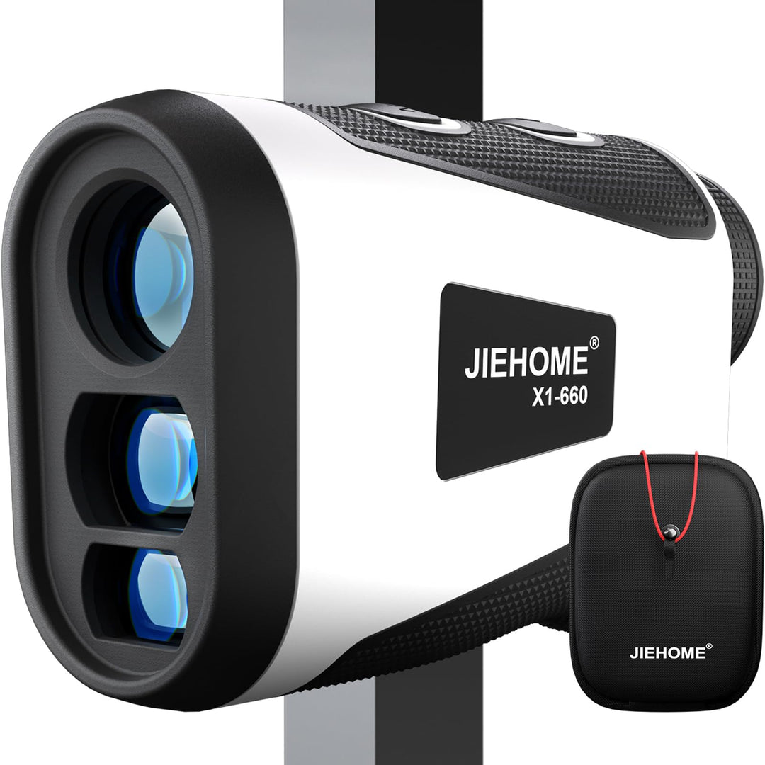 Golf Rangefinder with Magnetic JIEHOME X1 660YDS Laser Rangefinder 6X Magnification, Slope, Flagpole Locking Vibration, Rechargeable Distance Finder for Golfing & Hunting, Accurate Yardage Measurement