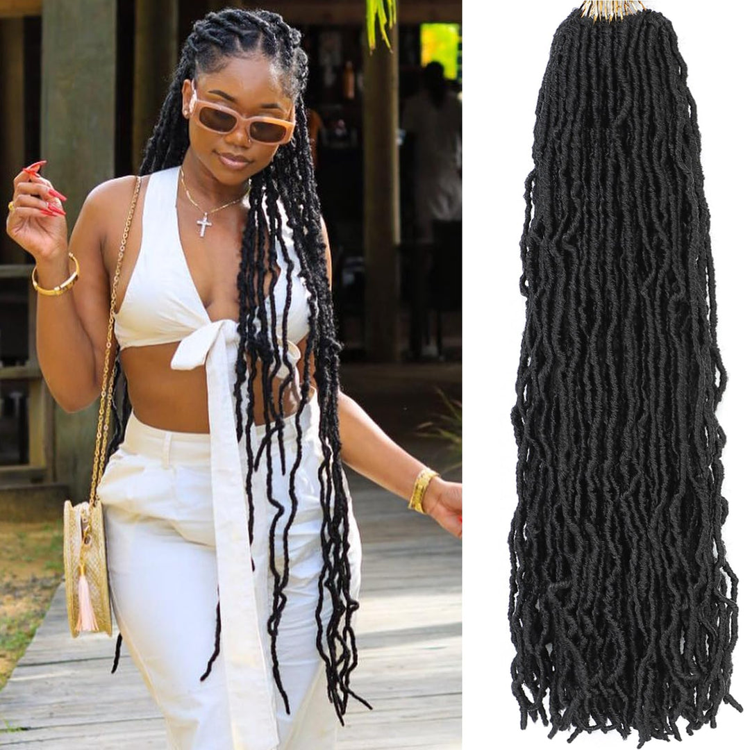 Soft Locs 30 Inch Faux Locs Crochet Hair 7 Packs Crochet Locs Natural Long Locs Crochet Hair For Women Synthetic Pre Looped Croc