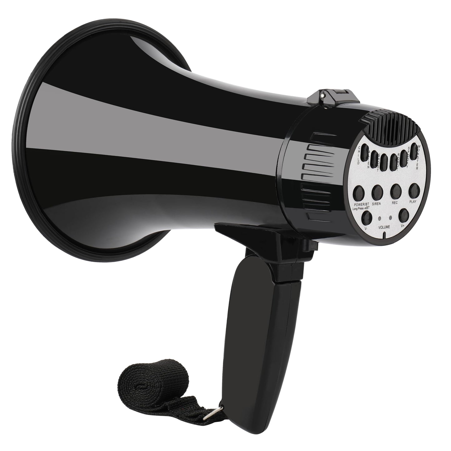 MGROLX 20W Megaphone Bullhorn| Bull Horn Loud Speaker with Bluetooth | Mega Phone Built-in Siren & Whistle Plus Recording funcation | Voice Changer for Adults, Kids, Party Games and Outdoor (Black)