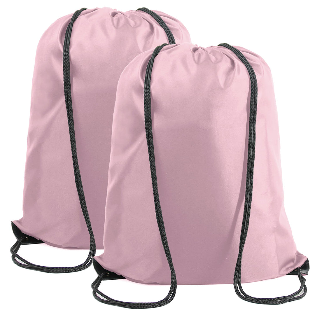 BeeGreen Pink Drawstring Backpack Bags Bulk 2 Pack X-Large 22.4" L x 17.5" W Sports Cinch Sackpack Gym String Bags Machine Washable Heavy Duty for Men Women