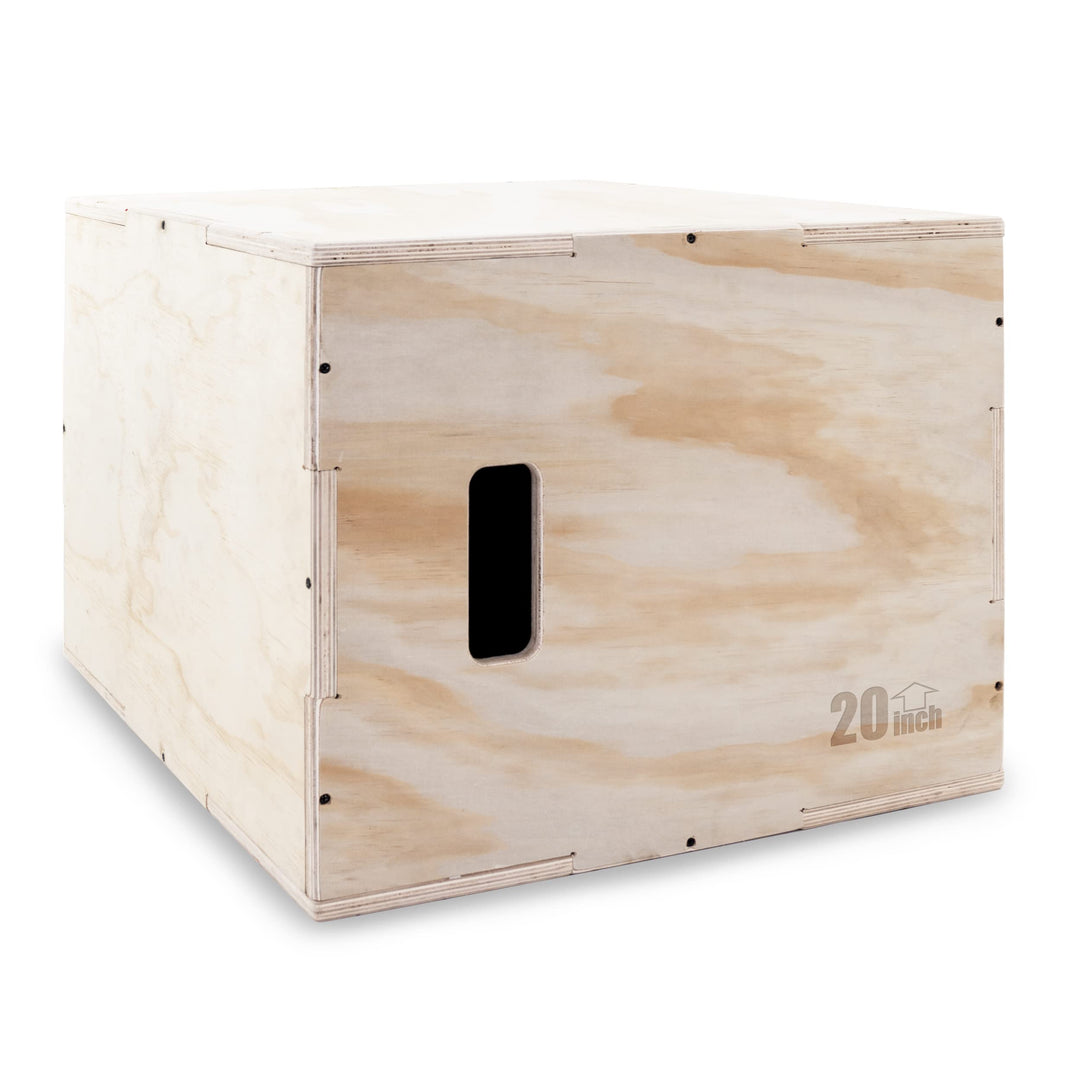 ProsourceFit Fit 3-in-1 Wood Plyometric Jump Box for Agility, Vertical Jump Training & Plyo Workouts, Sizes 24/20/16 & 30/24/20