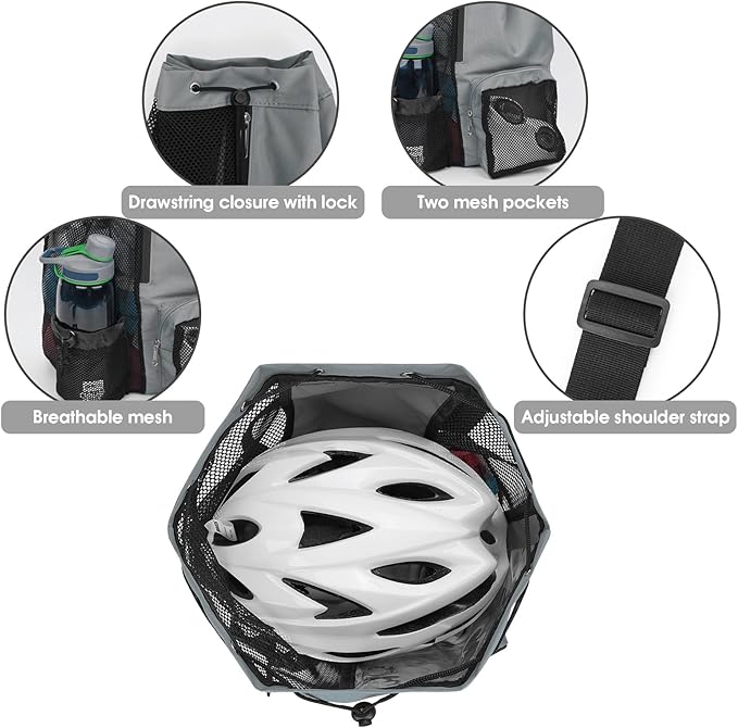 WANDF Swim Bag Mesh Drawstring Backpack with Wet Pocket for Swimming, Gym, and Workout Gear