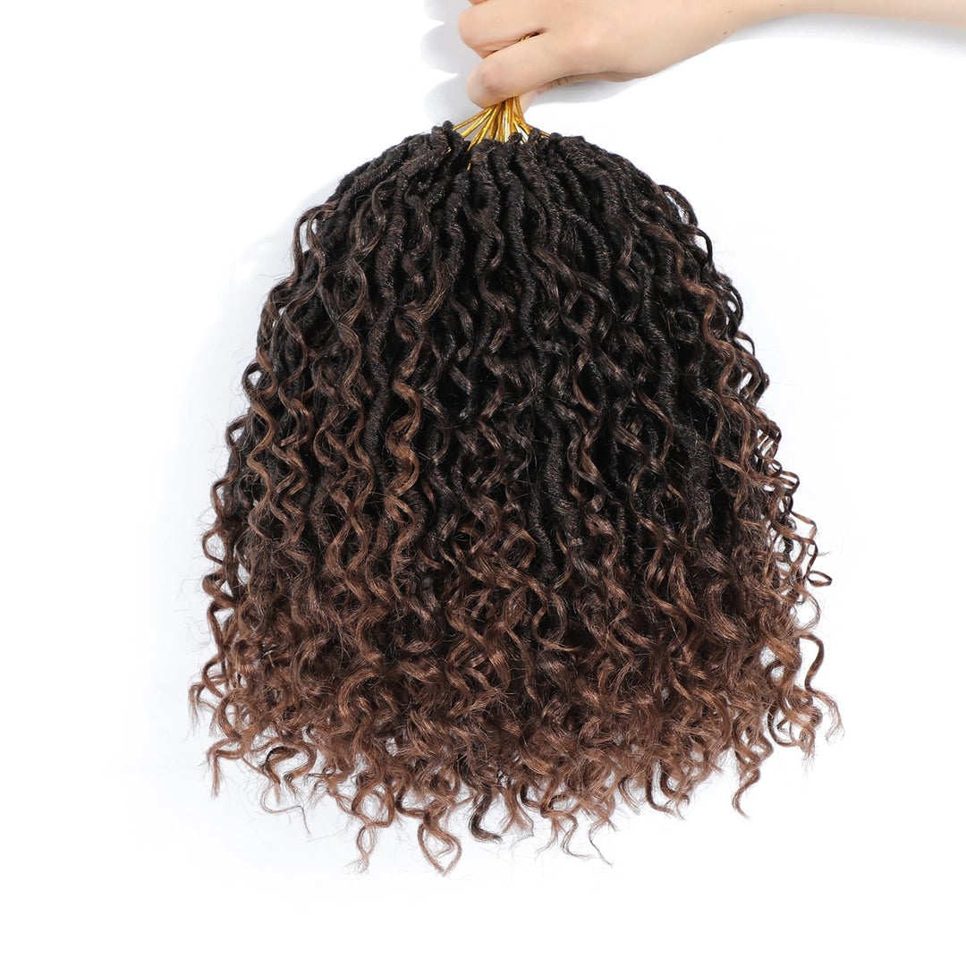 Sambraid Goddess Locs Crochet Hair 12 Inch, 8 Packs New Goddess Faux Locs Crochet Hair For Black Women, Boho Hippie Locs, River