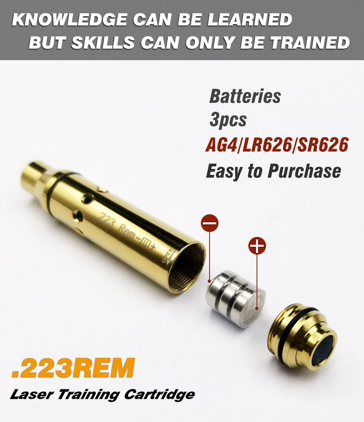 BOOLIT EYE Laser Training Cartridge for Dry Fire Training 3rd Gen .223REM Laser Bullet Comes with Spare Switch Cap
