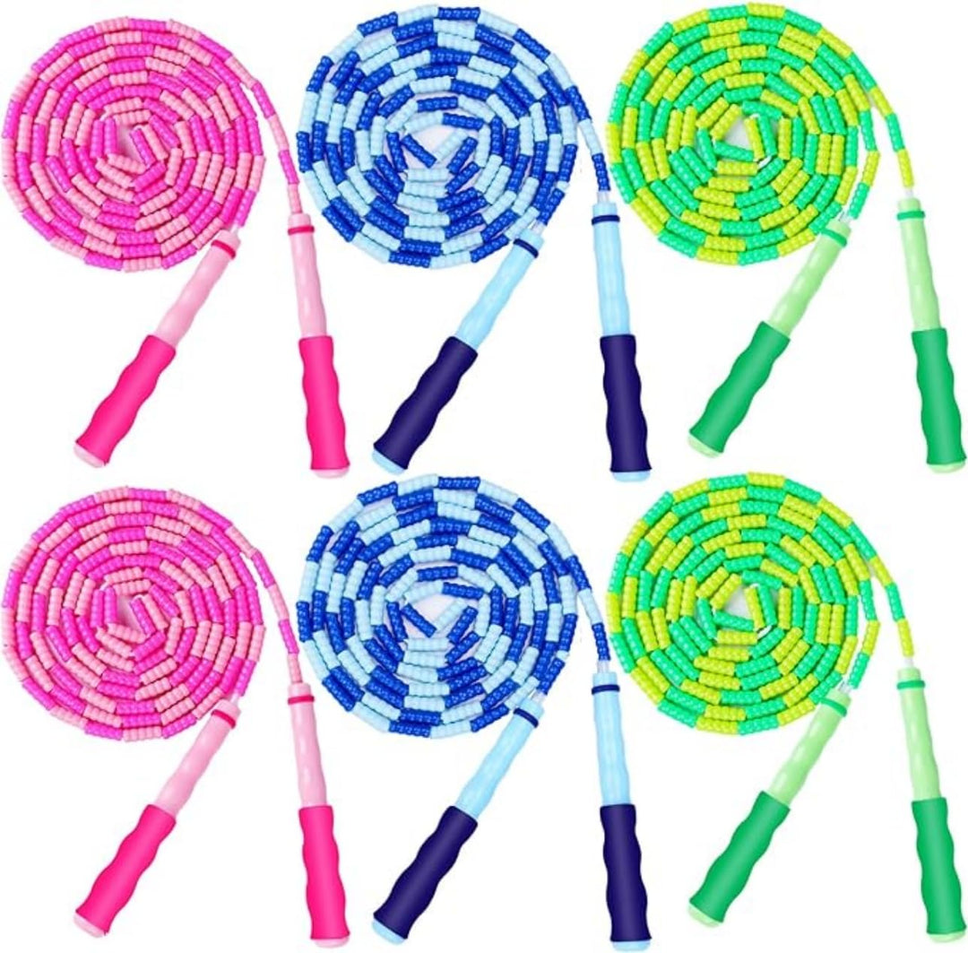 GRAWUN Jump Rope For Kids, Soft Beaded Jump Rope, Adjustable Length Tangle-Free Segmented Soft Beaded Skipping Rope, for Women, Men and Kids Keeping Fit, Workout