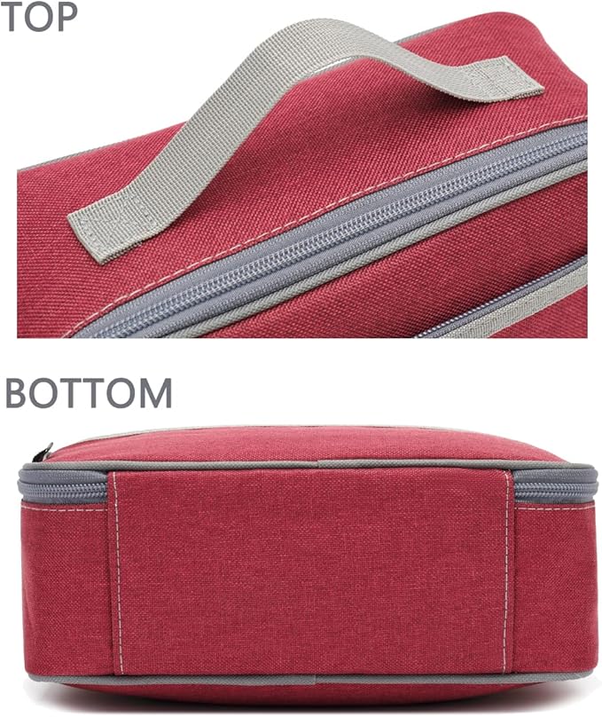 FlowFly Kids Lunch box Insulated Soft Bag Mini Cooler Back to School Thermal Meal Tote Kit for Girls, Boys,Women,Men, Deep Red