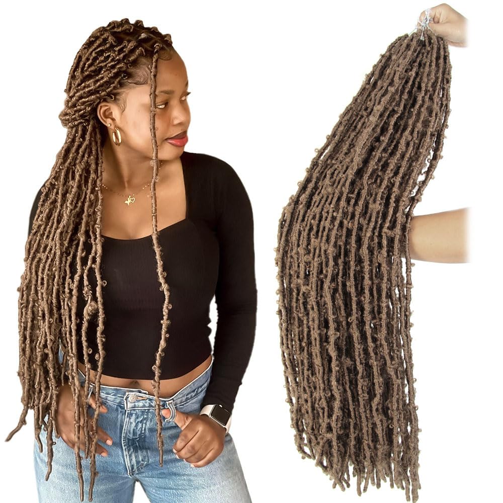 30 Inch Light Weight Butterfly Locs Crochet Hair 6 Packs Long Distressed Butterfly Faux Locs Crochet Hair, 27#