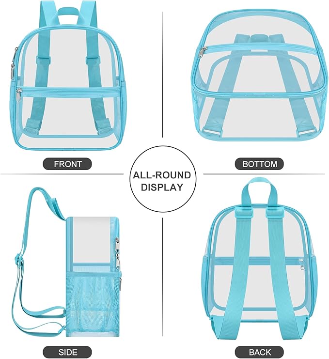USPECLARE Clear Backpack Stadium Approved 12X11x6, Waterproof Clear Bag Stadium Backpack for Concert Work Sport Event