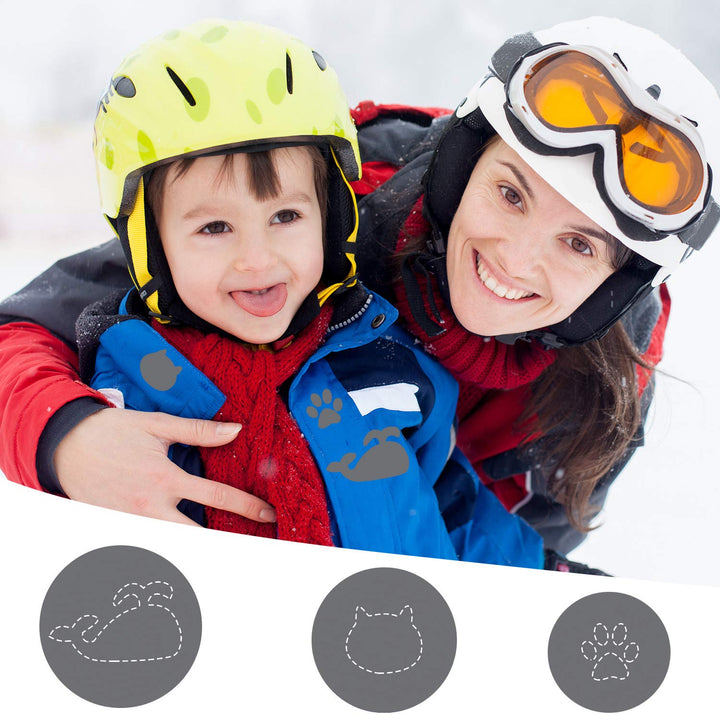 80 Pieces Down Jacket Patches Nylon Repair Tape Self-Adhesive Repair Patch with 8 Sizes for Jacket Tent Outerwear Repair, Round and Oval Shape (Dark Grey)