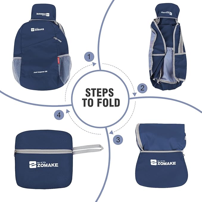 ZOMAKE Lightweight Packable Backpack 20L, Foldable Backpacks Small Daypack for Hiking Water Resistant Day Bag for Travel