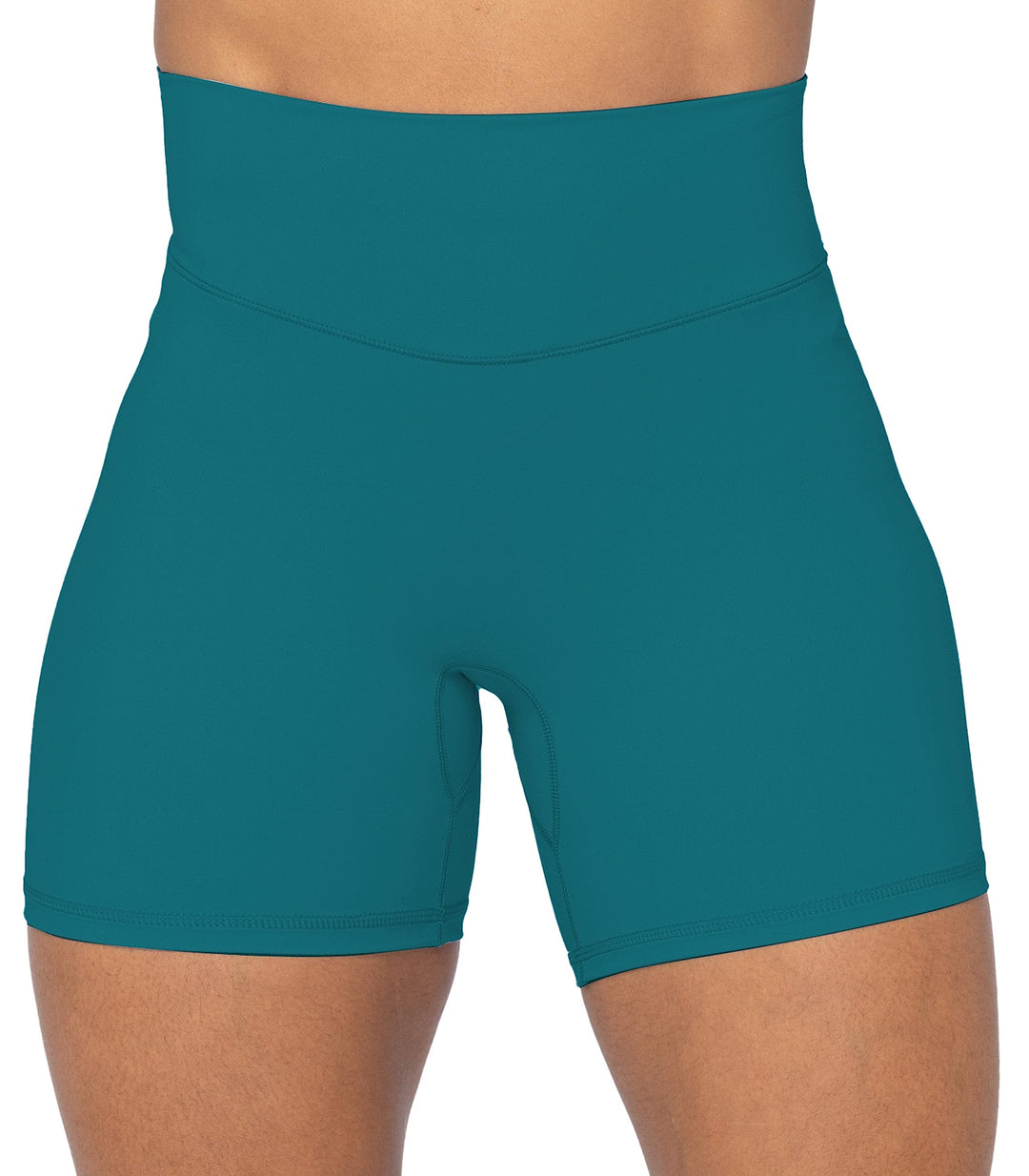 Sunzel Women's Biker Shorts in High Waist Tummy Control with No Front Seam 5" Deep Lagoon X-Small