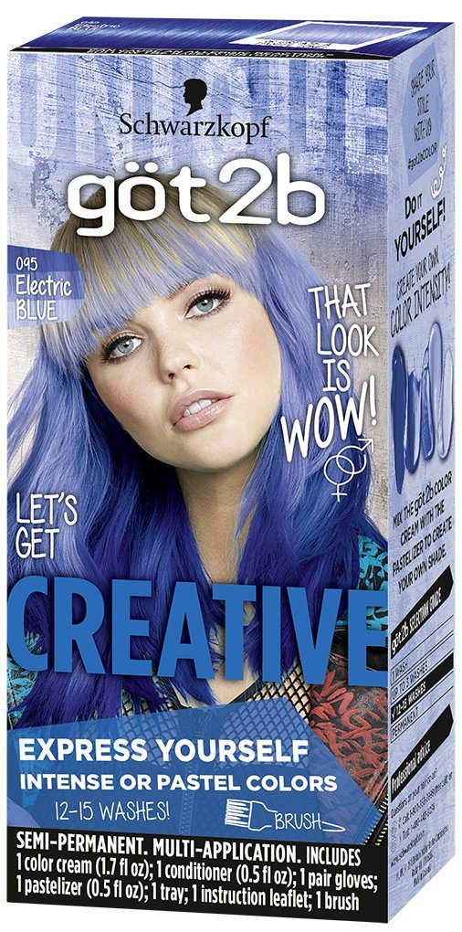 Got2B Creative Semi-Permanent Hair Color, 095 Electric Blue
