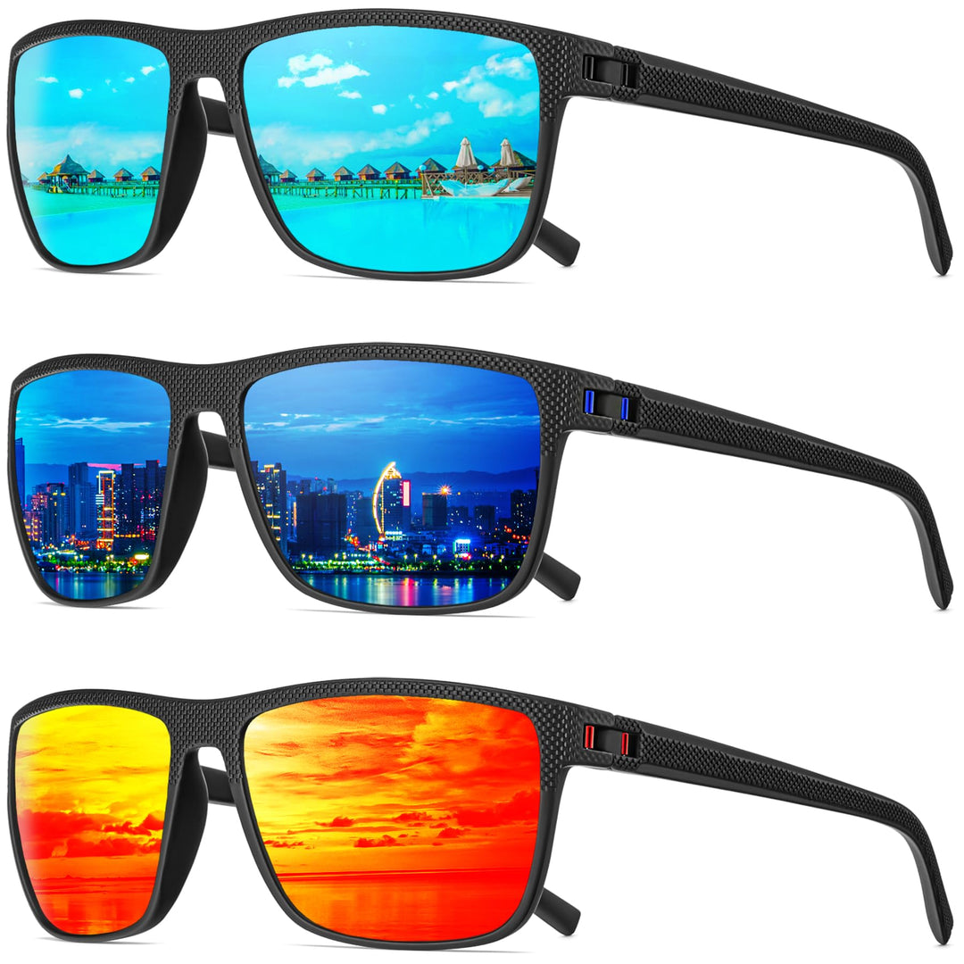 QALLY Polarized Sunglasses Men, Mens Sunglasses Polarized UV protection Lightweight Sun Glasses for Driving Fishing Golf