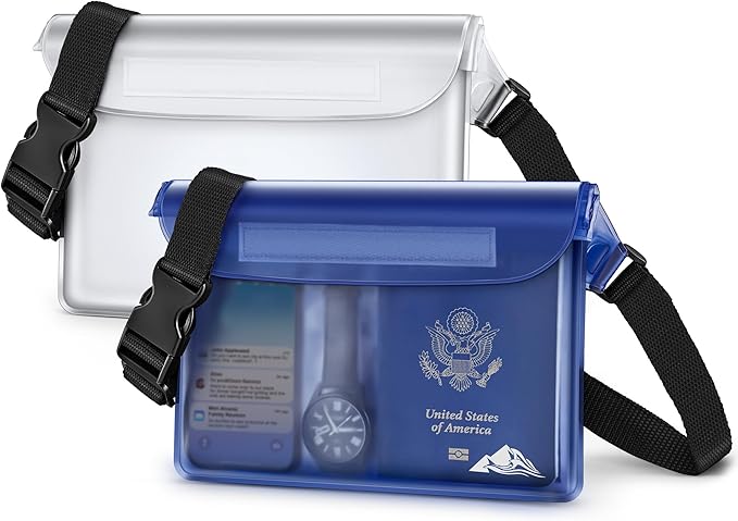 HEETA Waterproof Fanny Pack, Waterproof Pouch Dry Bag 2/3/4 Pack for Phone, Adjustable Waist Strap and Screen Touch Sensitive for Swimming Kayaking Boating Beach Fishing Diving Surfing Accessories