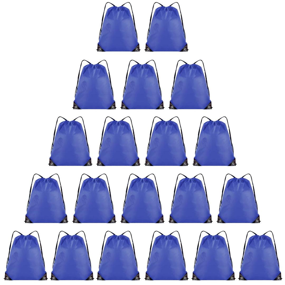 Grneric 20 Pieces Drawstring Backpack Bulk Cinch Sackpack Ployster Drawstring Bags for Gym Party Trip(Navy Blue)
