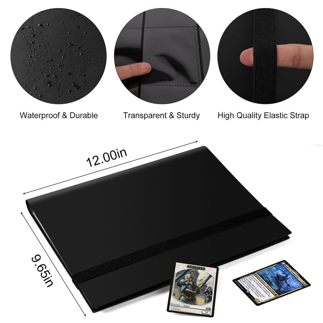 9 Pockets Card Binder for Trading Cards, Baseball Card Collection Binder with 360 Side Loading Pockets Sports Card Book Card Folder Card Album Card Holder Fit for MTG Football Play Cards (Black)