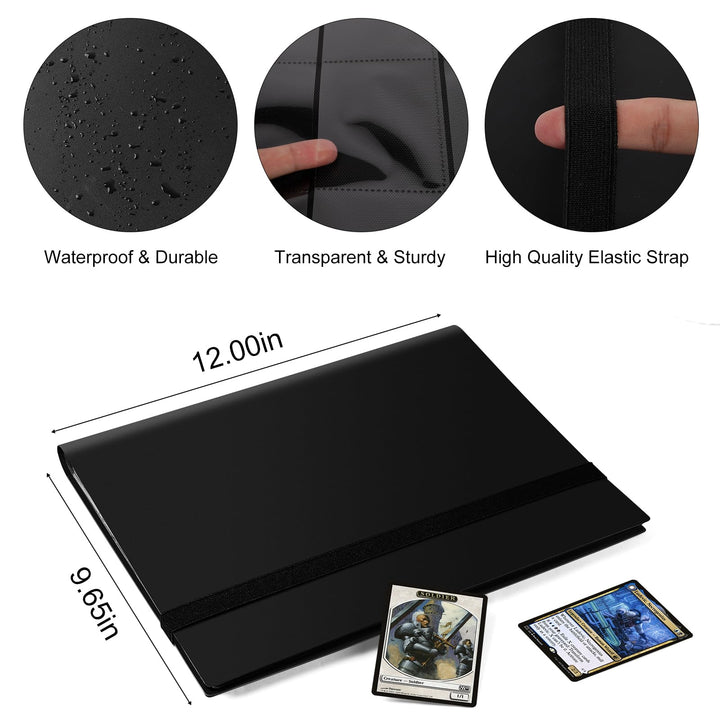 9 Pockets Card Binder for Trading Cards, Baseball Card Collection Binder with 360 Side Loading Pockets Sports Card Book Card Folder Card Album Card Holder Fit for MTG Football Play Cards (Black)
