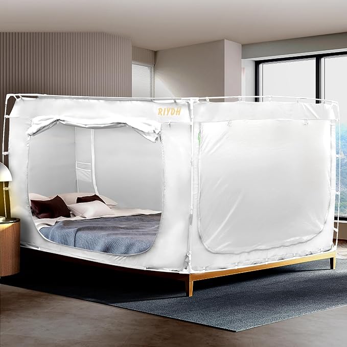 Bed Tent Bed Canopy Queen Size Tents for Adult and Kids- Original Design Portable Dream Tent Indoor Sleeping Tents 80% Blackout with 3 Doors Breathable Big Space Tents