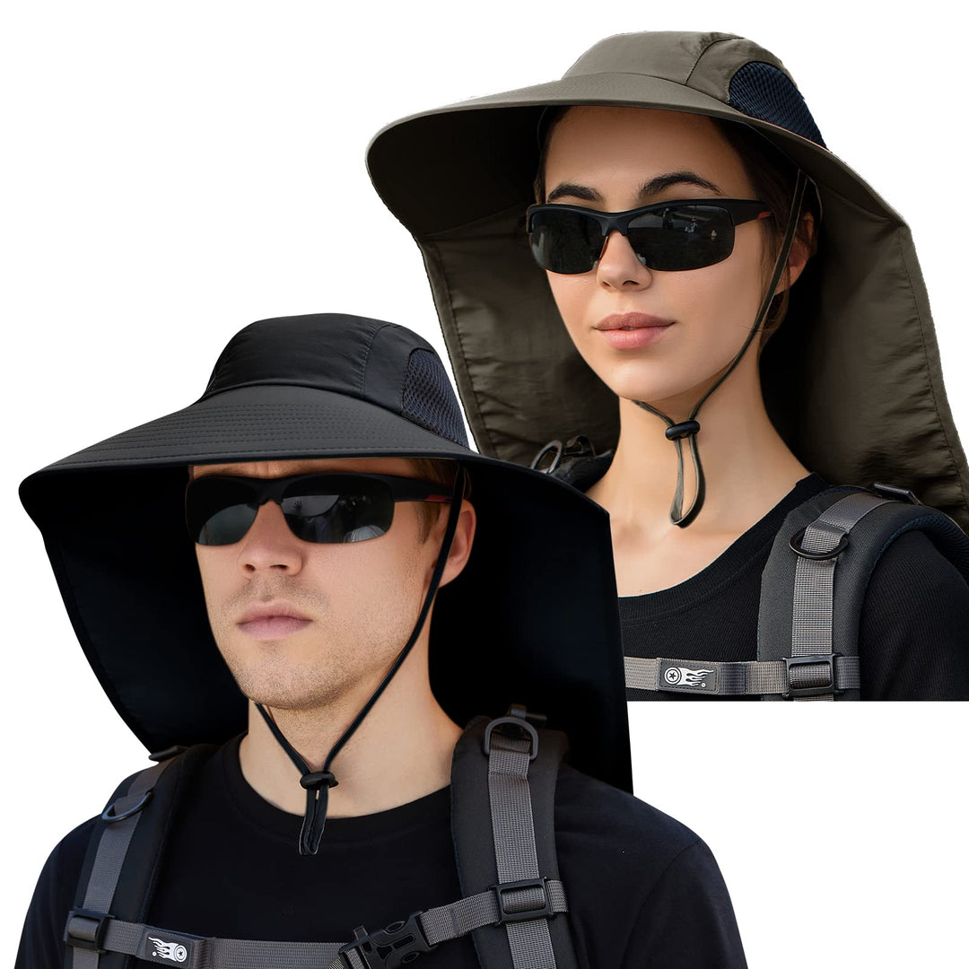 Sun Hat for Men Women with Neck Flap,UPF 50+ UV Protective Hiking Fishing Hats,Wide Brim Sun Hat for Women&Men …
