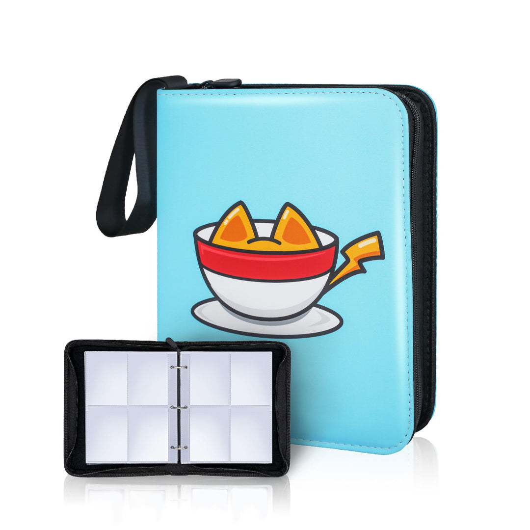 CLOVERCAT 4 Pocket Trading Card Binder Parent (4 Pocket, 400 Cards, Cartoon Theme, Sky Blue)