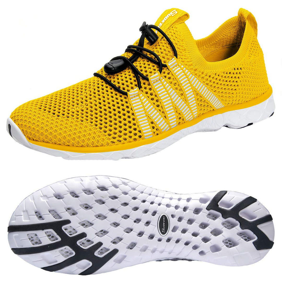 SUOKENI Women's Quick Drying Slip On Water Shoes for Beach or Water Sports Yellow,Size:US 9/EU 40