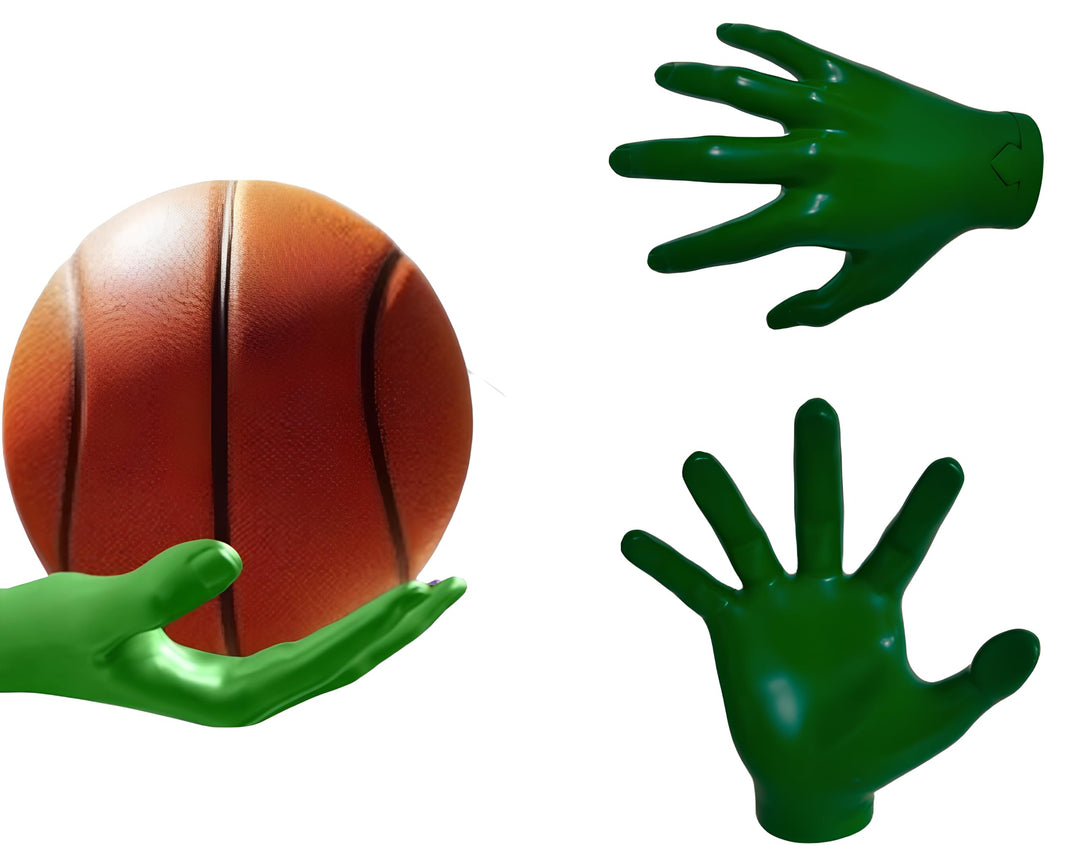ZHYPFF Handmade Safe Wall Mounted Basketball Display Stand Hand Shaped Ball Stand Storage with Screws Wall Mounted Handheld Display Stand Suitable for Basketball, Football, Volleyball etc.green