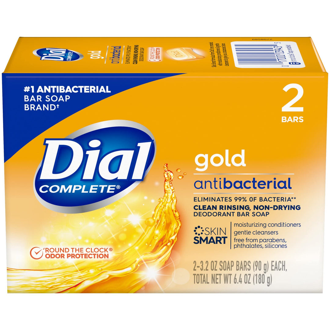 Dial Gold Antibacterial Deodorant Bar Soap, 3.2 Ounce, (Pack Of 2)